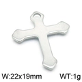 Ciondolo a croce minimalista in acciaio inox argento, 22x19mm con foro gancio - Stile Croce Colore Acciaio (KLJ5657-Z)