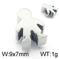 Silberner Edelstahl Mädchen-Anhänger 9x7mm Größe und 1g Gewicht für DIY Halsketten - Stahlfarbe Junge (KLJ5501-Z)