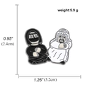Cartoon-Emaille-Anstecknadel mit arabischen Motiven, 3,2 x 2,4 cm groß, wiegt 5,9 g - Arabische Figurenkombination (A00834)