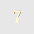 Detailed view of polished gold number 7 pendant in stainless steel with shiny finish - Number 7 (YP25295-7)