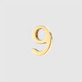 Macro shot of 6mm polished gold plated stainless steel number 9 pendant charm - Number 9 (YP25297-9)