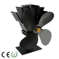 Heat powered 4-blade aluminum fireplace fan with handle and CE RoHS certification - Iron Grey