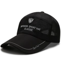 Gorra de béisbol de malla negra transpirable con bordado Outdoor Sport para el verano - Ajustable / Negro