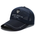 Gorra de béisbol de malla azul oscuro con logo deportivo y tela transpirable fresca - Ajustable / Azul Marino