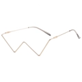 Montatura per occhiali geometrica a forma di W in metallo dorato senza lenti - Cornice Dorata