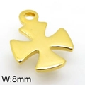 Colgante de cruz de acero inoxidable dorado de 8 mm de ancho para creación de joyas DIY - Forma de Cruz de Arco / 8mm / Dorado