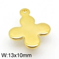 Colgante de trébol dorado de acero inoxidable con marcas de talla 13x10mm - Forma de Trébol Hueco / 13*10mm / Dorado