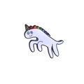 Spilla creativa in smalto unicorno bianco arcobaleno con bordo dorato per borse - Unicorno Arcobaleno (xz133-2)