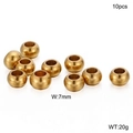 10er-Set goldene Edelstahl-Rundperlen, 7mm Abstandsperlen für DIY-Schmuckherstellung - 7mm Gold (KLJ2256-Z)