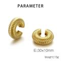 Detail view of gold hollow C-shaped earrings with product dimensions and 15g weight - Gold(KE111729-WGJD)