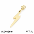 Goldener Blitzanhänger mit Karabinerverschluss und Maßen 30x6mm sowie Gewicht 1g - 30x6mm (KLJ6986-Z) / Gold