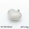 Pulsera abierta minimalista de plata con dije de corazón en acero inoxidable - Colgante de Corazón Hueco Plateado (KLJ7506-KLJ)