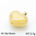 Elegante dije de corazón chapado en oro 18K con dimensiones 19x15mm y peso 2,7g - Colgante de Corazón Hueco Dorado (KLJ7505-KLJ)