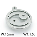Cancer zodiac sign pendant in silver finish, 15mm diameter stainless steel DIY charm - Steel Cancer