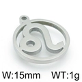 Silver Leo zodiac sign stainless steel pendant for DIY jewelry making 15mm width - Steel Leo