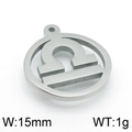 Silver Libra zodiac sign stainless steel pendant with 15mm width for DIY jewelry making - Steel Libra