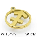 Golden stainless steel Sagittarius zodiac pendant 15mm width jewelry accessory - Gold Sagittarius