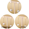 Pendientes largos de borla con tachuelas de corazón y cuentas en plata, oro y rosa - Estilo Corazón Planeta (B款KE85776-KFC) / Dorado