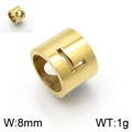 Golden 8mm hollow cylindrical letter pendant in titanium steel with polished finish - Gold Letter L Style (LKLJ1333-Z)