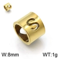 Gold titanium steel pendant featuring hollow letter S and heart pattern detail - Gold Letter S Style (KLJ1340-Z)