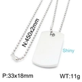 Gepolijste zilveren roestvrijstalen dogtag-ketting met 45cm balketting voor uniseks - Zilver (KN198431-KLX)