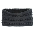 Bandeau hiver en tricot torsadé gris foncé pour femme avec doublure polaire - Gris foncé