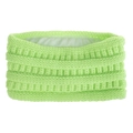 Bandeau d'hiver en tricot vert clair avec doublure chaude en polaire blanche - Jaune Néon