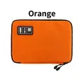 Custodia arancione in nylon per accessori digitali con bordo nero e zip doppia - Arancione