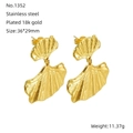 Modern 18k gold plated stainless steel ginkgo leaf earrings for women - Ginkgo Leaf Style (1352) / Gold