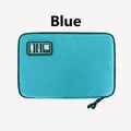Organizer portatile blu per accessori elettronici con icone per cavi e caricabatterie - Blu