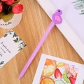 Creative light purple neutral pen featuring a 3D flamingo topper on a wooden desk - Flamingo Purple