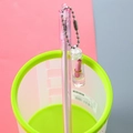 Pink creative gel pen featuring a glass bottle message charm in a white holder - Message in a Bottle - Pink