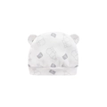 Newborn baby cotton beanie with cute cartoon bear and bottle patterns in white - Bottle