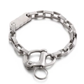 Pulsera de cadena de acero inoxidable plateada con eslabones y placa de nube - Color Acero (KB145950-KLHQ)