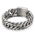 Heren armband van 316L roestvrij staal in zilver met geborstelde industriële look - Gezandstraald 18mm Stijl (KB44583-D)