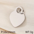 Ciondolo a cuore in acciaio argento con anello, variante misura 16x14mm e peso 3g - Stile Cuore Argento 16x14mm (KP120372-Z)