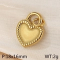 Golden heart-shaped pendant with beaded edge and polished finish on soft fabric - Gold Beaded Edge Heart Style (KP100361-Z)