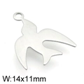 Ciondolo a forma di rondine in acciaio inossidabile argento lucido 14x11mm - Colore Acciaio (14*11mm)