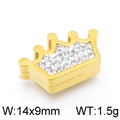 Colgante de corona dorada con diamantes de imitación, accesorio de joyería de 14x9mm - Dorado (14*9mm)