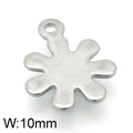 Colgante de flor estrella de acero inoxidable plateado accesorio de 10mm - 10mm / Color Acero