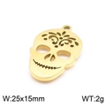 Golden punk skeleton skull pendant in hollow cutout design with 25x15mm dimensions - 25x15mm / Gold (KLJ7108-Z)