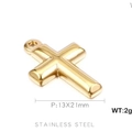 Ciondolo a croce in acciaio inossidabile dorato lucido 13x21mm per gioielli fai da te - Croce Lucida Dorata (KLJ423-Z)