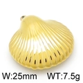 Minimalist gold stainless steel scallop shell pendant necklace accessory 25mm 7.5g - Scallop Style 1 (KLJ3823-Z) / 25mm / Gold