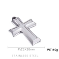 Poliertes Silber-Edelstahl-Kreuzanhänger 25x38mm für DIY-Schmuckherstellung - Silber Poliertes Kreuz (KLJ426-Z)