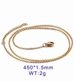 Collana a catena minimalista oro 450mm con maglie da 1,5mm e chiusura a moschettone - Colore Oro 1,5 mm 45 cm (KN80710-Z)