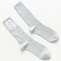 Light gray cotton crew socks with vintage ribbed knit texture and comfortable fit - One Size / Light Gray