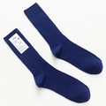 Classic dark blue ribbed cotton crew socks in 80% cotton blend for vintage style - One Size / Purple Blue