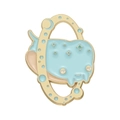 Enamel lapel pin with cute light blue celestial creature and gold metal orbital rings - Light Blue Creature Style (XZ9558)