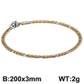 Two-tone gold and silver NK link chain bracelet, size 200x3mm with lobster clasp - Two-Tone Figaro Chain (KB126651-Z)