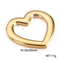 Colgante de corazón dorado pulido para joyas DIY, mide 35x35mm y pesa 11g - Dorado Sin Agujero (KLJ2678-Z)
